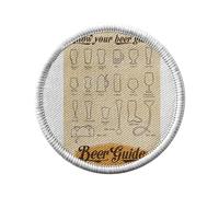 Ecusson Thermocollant Vetement Rond 7cm - Guide de la Bière - Connaitre son Verre a Bière Patch a Repasser pour Reparation ou Customisation T-shirt Sac Jeans Imprime en France