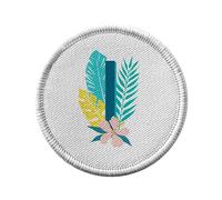 Ecusson Thermocollant Vetement Rond 7cm - I Isabelle Irene Lettre Prénom Fleurs Tropicale Exotique - Patch a Repasser pour Reparation ou Customisation T-shirt Sac Jeans Imprime en France