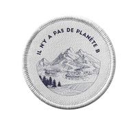 Ecusson Thermocollant Vetement Rond 7cm - Il n'y a pas de planète B Écologie Environnement Biodiversité - Patch a Repasser pour Reparation ou Customisation T-shirt Sac Jeans Imprime en France