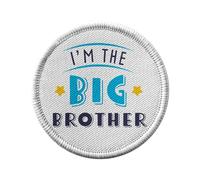Ecusson Thermocollant Vetement Rond 7cm - I'm the Big Brother Family Son Child - Patch a Repasser pour Reparation ou Customisation T-shirt Sac Jeans Imprime en France