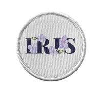 Ecusson Thermocollant Vetement Rond 7cm - Iris Fleurs Minimaliste Chic Jardin Amour - Patch a Repasser pour Reparation ou Customisation T-shirt Sac Jeans Imprime en France