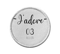 Ecusson Thermocollant Vetement Rond 7cm - J'Adore 03 Allier Departement France Region - Patch a Repasser pour Reparation ou Customisation T-shirt Sac Jeans Imprime en France