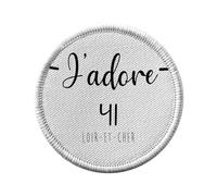 Ecusson Thermocollant Vetement Rond 7cm - J'Adore 41 Loir Et Cher Blois Departement France Region - Patch a Repasser pour Reparation ou Customisation T-shirt Sac Jeans Imprime en France