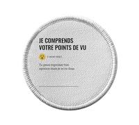 Ecusson Thermocollant Vetement Rond 7cm - Je Comprends Votre Points De Vu Jargon Travail Office Email Icone Bureau Collegue Humour - Patch a Repasser pour Reparation ou Customisation T-shirt Sac