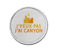 Ecusson Thermocollant Vetement Rond 7cm - J'Peux Pas J'ai Canyon Canyonning Sport Outdoor - Patch a Repasser pour Reparation ou Customisation T-shirt Sac Jeans Imprime en France
