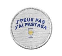 Ecusson Thermocollant Vetement Rond 7cm - J'Peux Pas J'ai Pastaga Pastis Marseille Apéro - Patch a Repasser pour Reparation ou Customisation T-shirt Sac Jeans Imprime en France