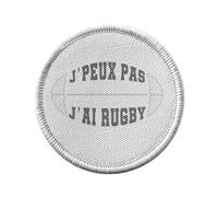 Ecusson Thermocollant Vetement Rond 7cm - J'Peux Pas J'ai Rugby - Patch a Repasser pour Reparation ou Customisation T-shirt Sac Jeans Imprime en France