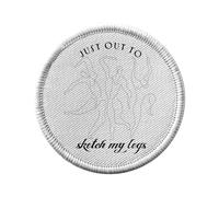 Ecusson Thermocollant Vetement Rond 7cm - Just Out to Sketch my Legs Artist Pun Funny Drawing - Patch a Repasser pour Reparation ou Customisation T-shirt Sac Jeans Imprime en France