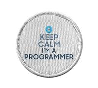 Ecusson Thermocollant Vetement Rond 7cm - Keep Calm I'm a Programmer Parodie Métier Job - Patch a Repasser pour Reparation ou Customisation T-shirt Sac Jeans Imprime en France