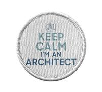 Ecusson Thermocollant Vetement Rond 7cm - Keep Calm I'm an Architect Parodie Métier Job Architecte - Patch a Repasser pour Reparation ou Customisation T-shirt Sac Jeans Imprime en France