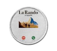 Ecusson Thermocollant Vetement Rond 7cm - La Rando M'Appelle Outdoor Aventure Voyage - Patch a Repasser pour Reparation ou Customisation T-shirt Sac Jeans Imprime en France