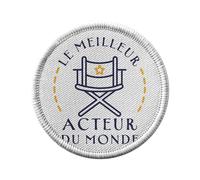 Ecusson Thermocollant Vetement Rond 7cm - Le Meilleur Acteur du Monde Cinema Theatre Comédien - Patch a Repasser pour Reparation ou Customisation T-shirt Sac Jeans Imprime en France