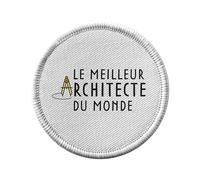 Ecusson Thermocollant Vetement Rond 7cm - Le Meilleur Architecte du Monde Métier Job Architecture Art - Patch a Repasser pour Reparation ou Customisation T-shirt Sac Jeans Imprime en France