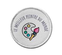 Ecusson Thermocollant Vetement Rond 7cm - Le Meilleur Peintre du Monde Peinture Artiste Creation Tableau - Patch a Repasser pour Reparation ou Customisation T-shirt Sac Jeans Imprime en France