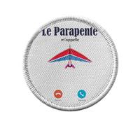 Ecusson Thermocollant Vetement Rond 7cm - Le Parapente M'Appelle Sport Extrême Outdoor - Patch a Repasser pour Reparation ou Customisation T-shirt Sac Jeans Imprime en France