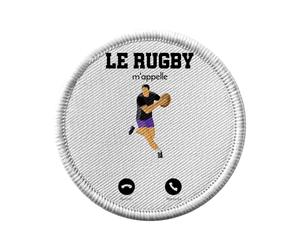 Ecusson Thermocollant Vetement Rond 7cm - Le Rugby M'Appelle Sport Passion - Patch a Repasser pour Reparation ou Customisation T-shirt Sac Jeans Imprime en France