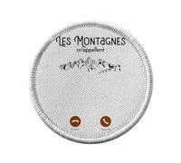 Ecusson Thermocollant Vetement Rond 7cm - Les Montagnes M'Appellent Outdoor Aventure - Patch a Repasser pour Reparation ou Customisation T-shirt Sac Jeans Imprime en France