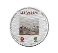Ecusson Thermocollant Vetement Rond 7cm - Les Pays Bas M'Appellent Voyage Culture Tourisme - Patch a Repasser pour Reparation ou Customisation T-shirt Sac Jeans Imprime en France