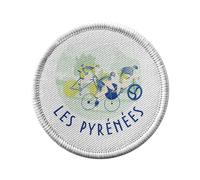 Ecusson Thermocollant Vetement Rond 7cm - Les Pyrénées Peloton Vélo France Cyclisme Tour Montagnes - Patch a Repasser pour Reparation ou Customisation T-shirt Sac Jeans Imprime en France