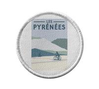 Ecusson Thermocollant Vetement Rond 7cm - Les Pyrénées Vélo France Cyclisme Tour Montagnes - Patch a Repasser pour Reparation ou Customisation T-shirt Sac Jeans Imprime en France