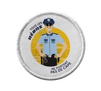 Ecusson Thermocollant Vetement Rond 7cm - Les Vrais Héros - Policier Gendarme Métier Patch a Repasser pour Reparation ou Customisation T-shirt Sac Jeans Imprime en France