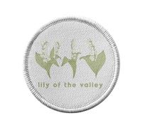 Ecusson Thermocollant Vetement Rond 7cm - Lily of the Valley Flowers Minimalist Chic Garden Love - Patch a Repasser pour Reparation ou Customisation T-shirt Sac Jeans Imprime en France
