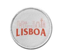 Ecusson Thermocollant Vetement Rond 7cm - Lisboa Minimalist Lisbonne Portugal Voyage Tourisme - Patch a Repasser pour Reparation ou Customisation T-shirt Sac Jeans Imprime en France
