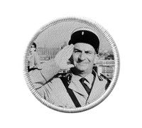 Ecusson Thermocollant Vetement Rond 7cm - Louis De Funès Acteur Français Photo de Star Célébrité Vieux Cinéma Original 3 Gendarmes - Patch a Repasser pour Reparation ou Customisation T-shirt Sac