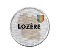 Ecusson Thermocollant Vetement Rond 7cm - Lozère 48 Département Mende Carte Ancienne Rare - Patch a Repasser pour Reparation ou Customisation T-shirt Sac Jeans Imprime en France