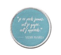 Ecusson Thermocollant Vetement Rond 7cm - Mandela Perds Gagne Francais Citation Inspirante - Patch a Repasser pour Reparation ou Customisation T-shirt Sac Jeans Imprime en France
