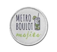 Ecusson Thermocollant Vetement Rond 7cm - Métro Boulot Mojito Apéro Rhum Cocktail - Patch a Repasser pour Reparation ou Customisation T-shirt Sac Jeans Imprime en France