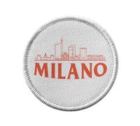 Ecusson Thermocollant Vetement Rond 7cm - Milano Minimalist Milan Italie Voyage Mode - Patch a Repasser pour Reparation ou Customisation T-shirt Sac Jeans Imprime en France
