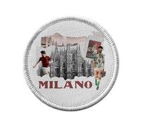 Ecusson Thermocollant Vetement Rond 7cm - Milano Vintage Milan Italie Voyage Mode - Patch a Repasser pour Reparation ou Customisation T-shirt Sac Jeans Imprime en France