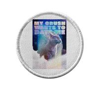 Ecusson Thermocollant Vetement Rond 7cm - My Crush Wants to Date Me Collage Vintage Illustration Art Humour Parodie Animal - Patch a Repasser pour Reparation ou Customisation T-shirt Sac Jeans