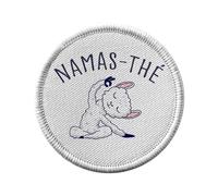 Ecusson Thermocollant Vetement Rond 7cm - Namas-thé Brebis Animaux Mignon Indien Thé - Patch a Repasser pour Reparation ou Customisation T-shirt Sac Jeans Imprime en France