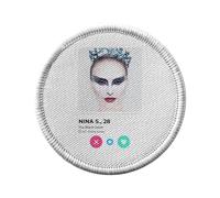 Ecusson Thermocollant Vetement Rond 7cm - Nina S. The Black Swan Social Network Dating Love - Patch a Repasser pour Reparation ou Customisation T-shirt Sac Jeans Imprime en France
