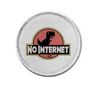 Ecusson Thermocollant Vetement Rond 7cm - Not Internet Dinosaure Jurassic Parodie Film Marque - Patch a Repasser pour Reparation ou Customisation T-shirt Sac Jeans Imprime en France