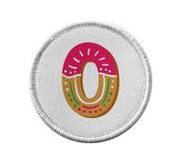 Ecusson Thermocollant Vetement Rond 7cm - O Océane Oscar Lettre Alphabet Prénom Noel Enfant - Patch a Repasser pour Reparation ou Customisation T-shirt Sac Jeans Imprime en France