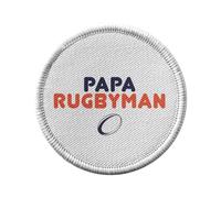 Ecusson Thermocollant Vetement Rond 7cm - Papa Rugbyman Sport Rugby Ballon Père - Patch a Repasser pour Reparation ou Customisation T-shirt Sac Jeans Imprime en France