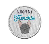Ecusson Thermocollant Vetement Rond 7cm - Pardon My french Bulldog Bulldog Dog Pets - Patch a Repasser pour Reparation ou Customisation T-shirt Sac Jeans Imprime en France