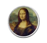 Ecusson Thermocollant Vetement Rond 7cm - Peinture Léonard de Vinci Mona Lisa La Joconde Art Oeuvre Classique - Patch a Repasser pour Reparation ou Customisation T-shirt Sac Jeans Imprime en France