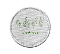 Ecusson Thermocollant Vetement Rond 7cm - Plant Lady - minimaliste Écologie Environnement Patch a Repasser pour Reparation ou Customisation T-shirt Sac Jeans Imprime en France