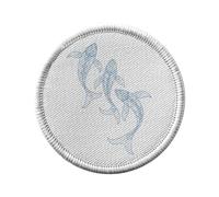 Ecusson Thermocollant Vetement Rond 7cm - Poissons Esotériques Écologie Boho-chic Bohémien Hippie - Patch a Repasser pour Reparation ou Customisation T-shirt Sac Jeans Imprime en France