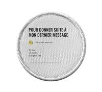 Ecusson Thermocollant Vetement Rond 7cm - Pour Donner Suite Jargon Travail Office Email Icone Bureau Collegue Humour - Patch a Repasser pour Reparation ou Customisation T-shirt Sac Jeans Imprime en