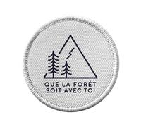 Ecusson Thermocollant Vetement Rond 7cm - Que la forêt soit avec toi Écologie Environnement Nature - Patch a Repasser pour Reparation ou Customisation T-shirt Sac Jeans Imprime en France