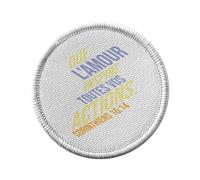 Ecusson Thermocollant Vetement Rond 7cm - Que L'amour Inspire Toutes Vos Actions Corinthiens Bible Verset Citation Religion Spiritualité - Patch a Repasser pour Reparation ou Customisation T-shirt