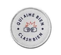 Ecusson Thermocollant Vetement Rond 7cm - Qui Aime bien Clash bien Combat Rugby Boxe - Patch a Repasser pour Reparation ou Customisation T-shirt Sac Jeans Imprime en France