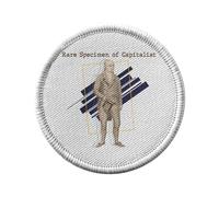 Ecusson Thermocollant Vetement Rond 7cm - Rare Specimen of Capitalist Illustration Ancient Humor - Patch a Repasser pour Reparation ou Customisation T-shirt Sac Jeans Imprime en France