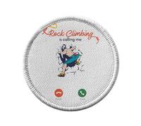 Ecusson Thermocollant Vetement Rond 7cm - Rock Climbing Is Calling Me Sport Outdoor - Patch a Repasser pour Reparation ou Customisation T-shirt Sac Jeans Imprime en France