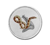 Ecusson Thermocollant Vetement Rond 7cm - Serpent de l'Infinie Biologie Illustration Ancienne - Patch a Repasser pour Reparation ou Customisation T-shirt Sac Jeans Imprime en France